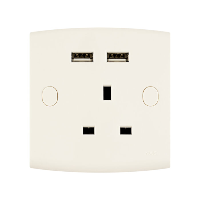 13A Switch Socket 1 Gang + USB 2 Gang